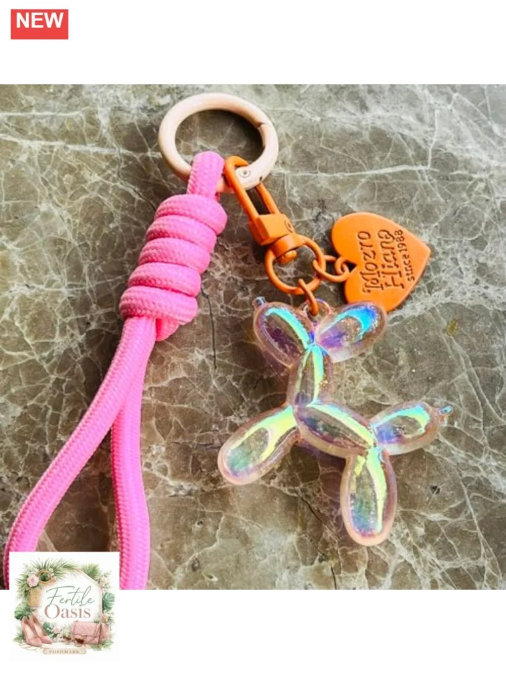 Jelly Star Balloon Dog Keychain, Cute Epoxy Resin Bag Charm for Backpack,